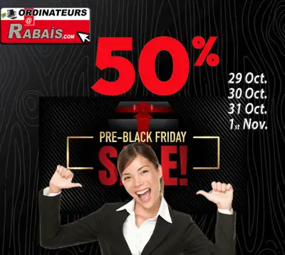 31 oct et 1er NOV - 50% DE RABAIS SUR ORDINATEURS + ELECTRONIQUE, View more