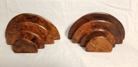 Lovely pair vintage Moroccan art deco cedar letter holders c1930