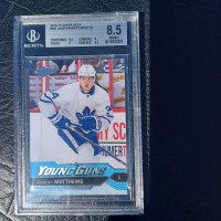 Beckett Graded 8.5 Auston Matthews Young Gun Hockey Card