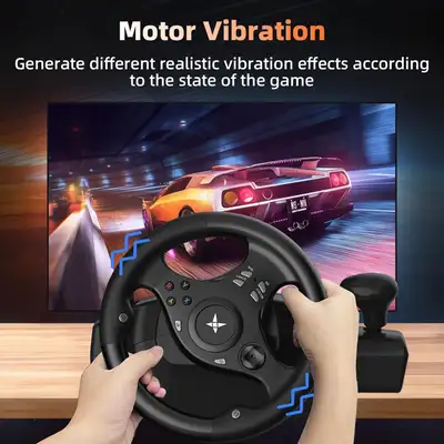 DOYO Racing Wheel - High-Quality PC Gaming Steering Wheel with 2, View more