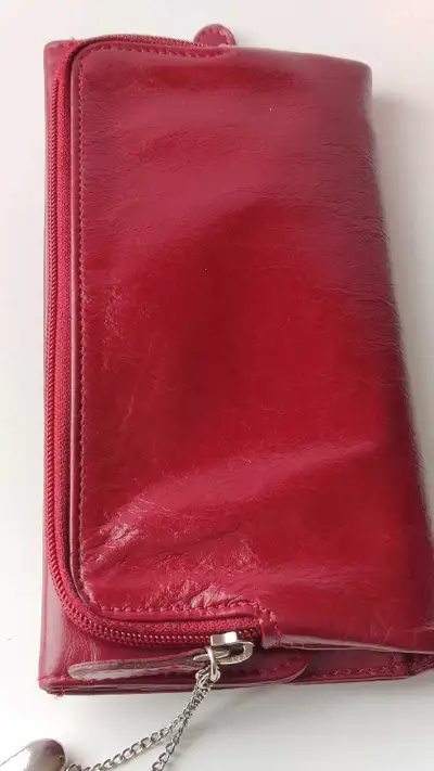 Genuine leather Maroon colored wallet purse 8.5"×4.5"