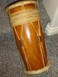 ETHNIC DRUM,authentic,Malaysia,1976, 2feet tall ,strong,unusual