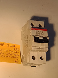 ABB S202-C20 Miniature Circuit breaker 20A 2 Pole DIN35