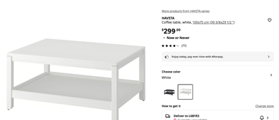 IKEA Havsta Coffee Table + glass top (retail price 380$), View more