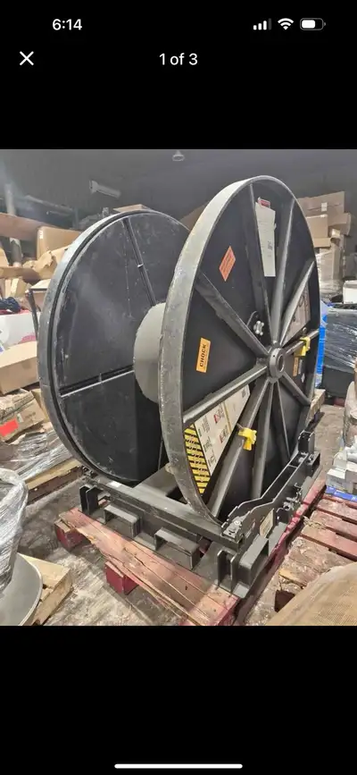 SIMPULL REEL WITH CRADLE FORKLIFT AND PALLET TRUCK MANOEUVRABILITY HEAVY DUTY, ONE MAN OPERATION 600...