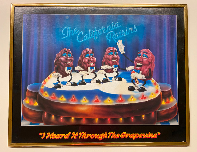Vintage California Raisins Framed Picture in Arts & Collectibles in Hamilton