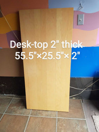 Desk/Table TOP only/nice Quality 2inch thick (55.5"×25.5")
