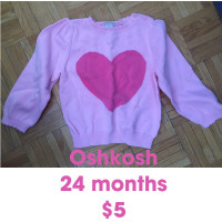 Oshkosh 24m heart sweater 