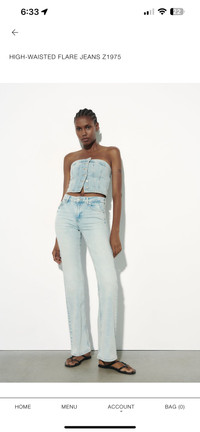 Brand new ladies high waist Zara flare jeans (size 8)