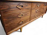 Extra Long MCM Walnut Sideboard/Dresser, Completely Refinished