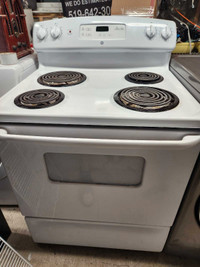 GE White coil top self cleaning electric stove 250.00.  Delivery