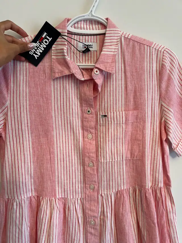 Tommy Hilfiger linen shirt dress XXS NWT (oversized) in Women's - Dresses & Skirts in Markham / York Region - Image 5