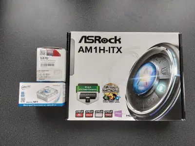 AMD Athlon 5370 APU Quad Core with Radeon R3 Graphics Asrock AM1H-ITX AM1 Motherboard Kingston 2x4GB...