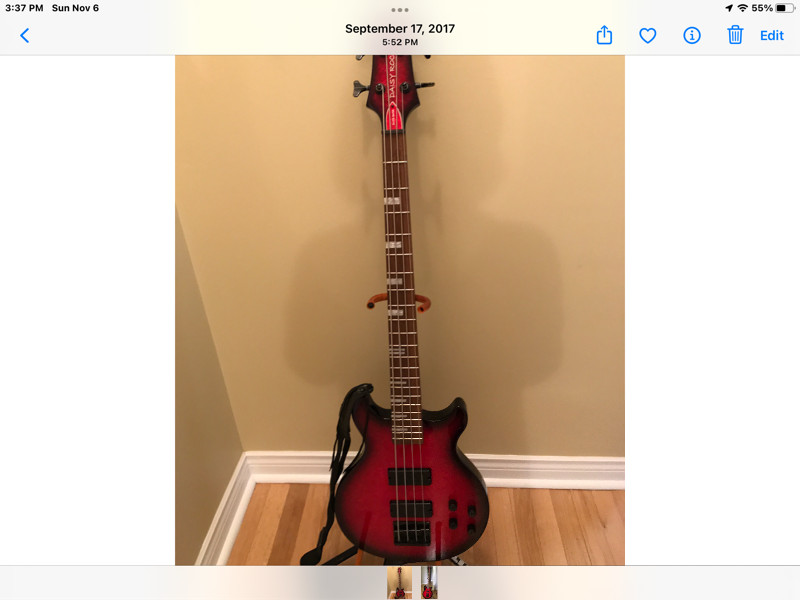 Daisy Rock bass guitar, stand, amp and case. Guitars Gander Kijiji
