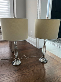 Crystal & Chrome Lamps-Set of 2