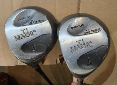 2 Left Handed golf clubs Golf Trends Ti Magic titanium 1 & 3, View more