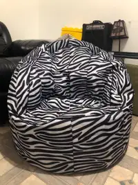 Children’s zebra print bean bag