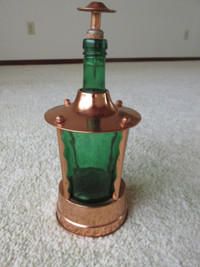 Mid Century Copper and Green Decanter