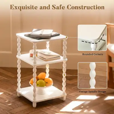 Modern 3-Tier Open Shelf Side Table - Fultyle Small End Table fo, View more