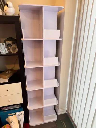 360° Rotating Bookshelf White Multi-Shelf Display Unit/Bookcase, View more
