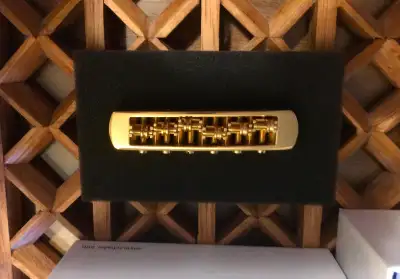 Schaller STM Roller Bridge — New, Gold, Brass Saddles, TOM repl., View more