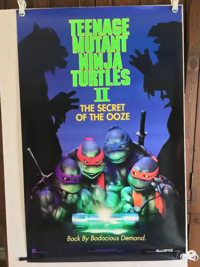 "Teenage Mutant Ninja Turtles II Secret Of The Ooze" (1991) Rolled. Original Movie Poster 25" x 39"...