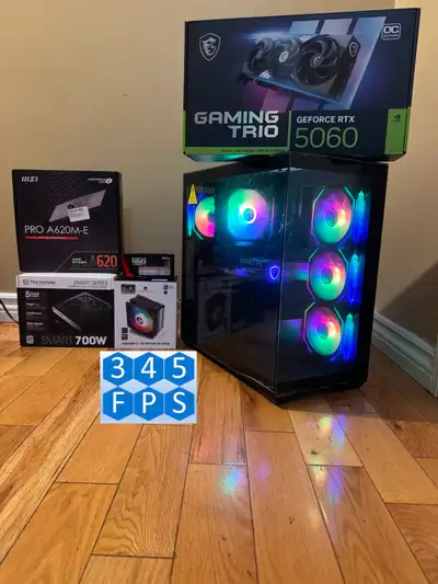 New MFG Ready RTX 5060 Ryzen 5 7600 RGB PC 16GB DDR5 1TB NVME, View more