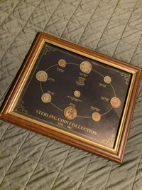 Framed collection of Sterling coins