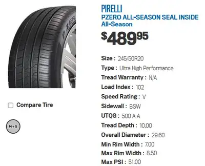 I've got a few sets of Pirelli PZero All Season Seal-Inside tires. They have an adhesive strip insid...