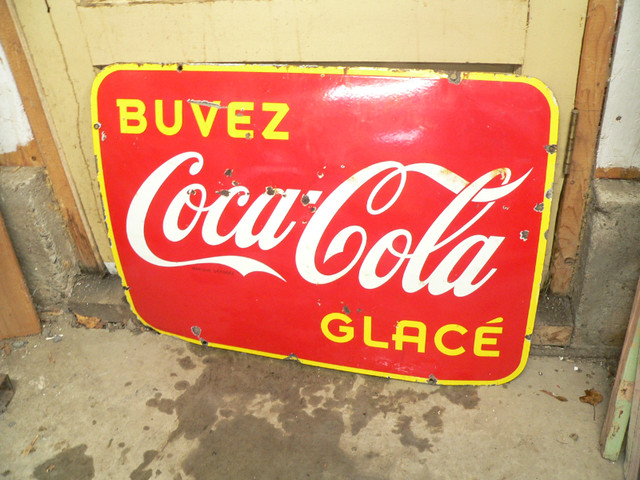 belle enseigne coca cola antique # 11871 dans Art et objets de collection  à Lanaudière