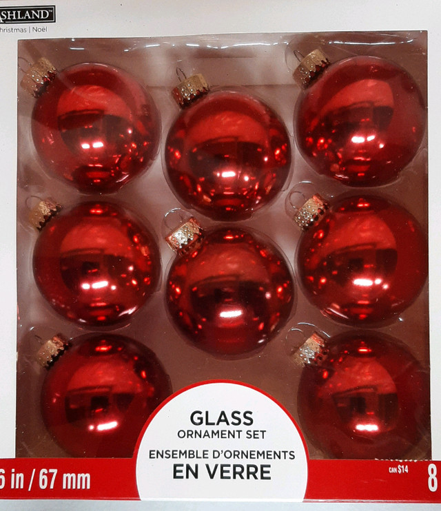 *BRAND NEW* GLASS Christmas Ornaments - 2 boxes  in Holiday, Event & Seasonal in Windsor Region - Image 3