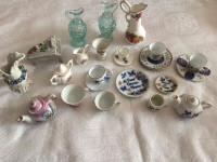 Vintage Miniature Tea Cups & Saucers, Pitchers Italy from 60's
