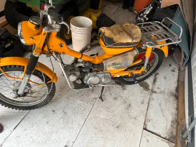 CT 90 Honda project. I have not had it running but is not seized. Real nice starting point. Call 204...