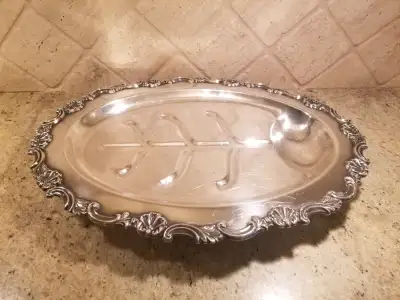Silver Carving Tray, Gravy well "Sheffield", View more
