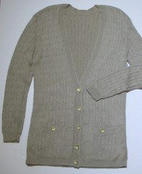 Three piece 100% cotton beige sweater set $ 60