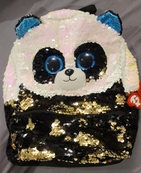 TY Fashion Flippy Sequin Backpack - BAMBOO the Panda (10")