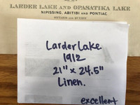 * Larder Lake & Opasatika Lake large linen bound map, 1912,