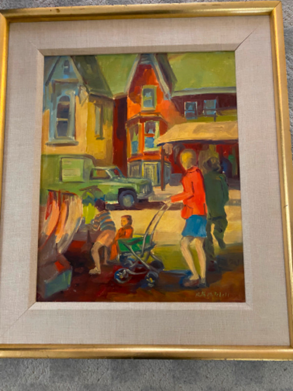 Vintage oil paintings of Kensington Market in Toronto in Arts & Collectibles in St. Catharines - Image 4