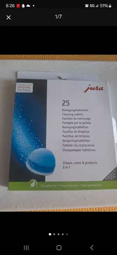 Jura 3-Phase Espresso Cleaning Tabs 25 ct + Claris Blue Filter, View more