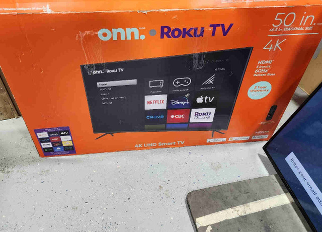 50" ONN TV SALE! 4K ROKU SMART TV $289.99 PRICE IS FIRM! | TVs | City of  Toronto | Kijiji