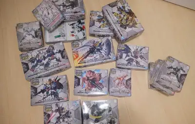 Everything is unopened except the ground type with the frame, sd unicorn with cut parts all there as...