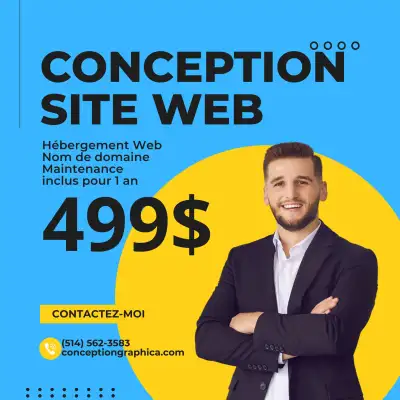 Conception de Site Web 499$, Graphiste, Website design, View more