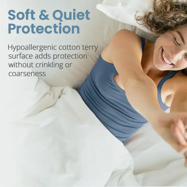NEW SafeRest Queen Cotton Waterproof Mattress Cover Encasement in Bedding in London - Image 5