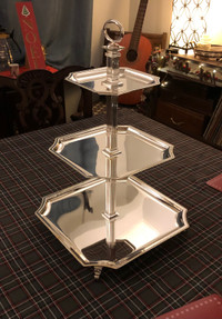 Large Three Tier Silver Buffet Server.