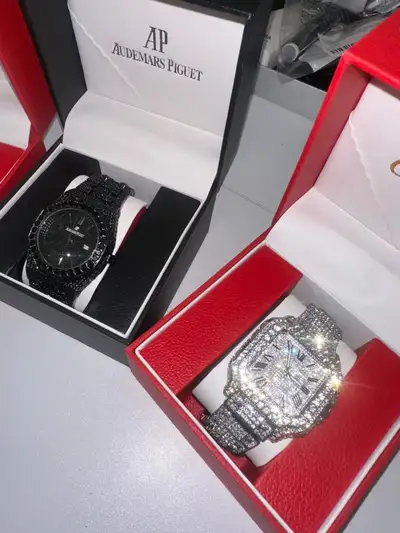 Iced out Cartier and AP watches with box HIGH VELOCITY DIAMONDS, View more