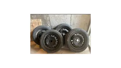 4 Tires on Rims 185/60R15 M+S (Mud & Snow) Tire Brand - Hercules II 4 X 100 Bolt Pattern, Fits Toyot...