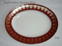 Royal Staffordshire serving plate 13.75’ X 10.625” oval gold rim