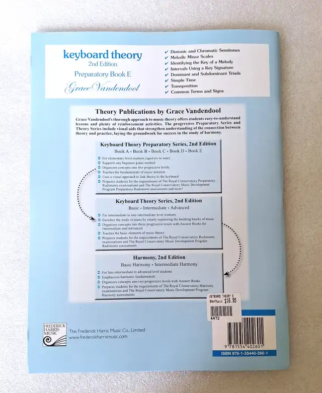 Grace Vandendool KEYBOARD THEORY Prep Book E - 2nd Edition in Pianos & Keyboards in City of Toronto - Image 4
