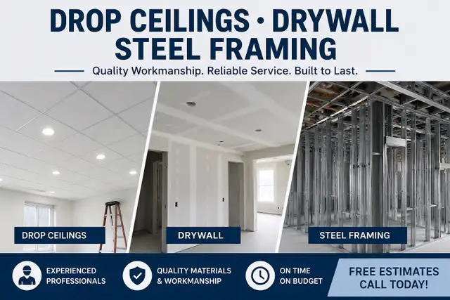 Drop ceilings, framing or drywall536633863150643201