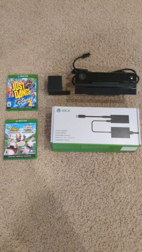 Xbox One Kinect with adapter and ganes